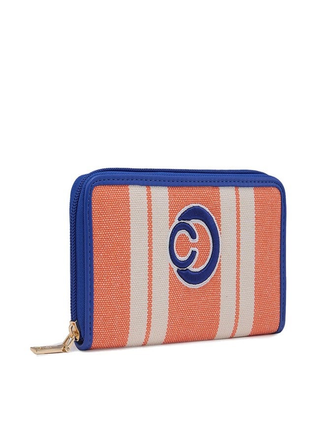 كابريس محفظة كابريس ديكسي النسائية بسحاب دائري | محفظة أنيقة من البولي يوريثان مع زر وسحاب للإغلاق | فتحات متعددة للبطاقات وجيب رئيسي واحد | تصميم أنيق للمناسبات غير الرسمية والخاصة (برتقالي) - Image 5